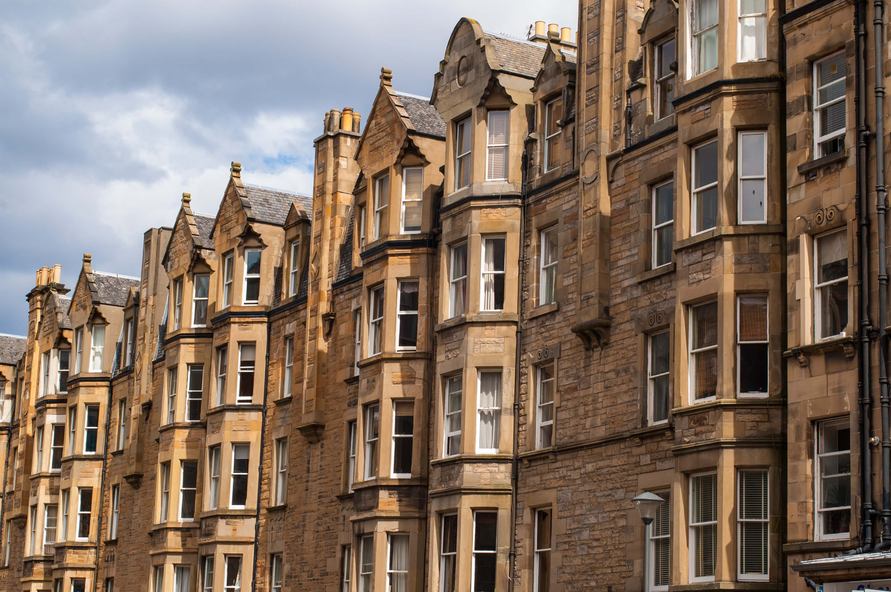 A view of tennement flats in Edinburgh