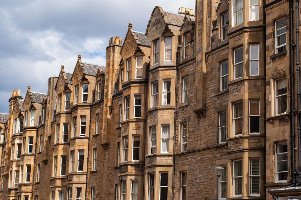 A view of tennement flats in Edinburgh